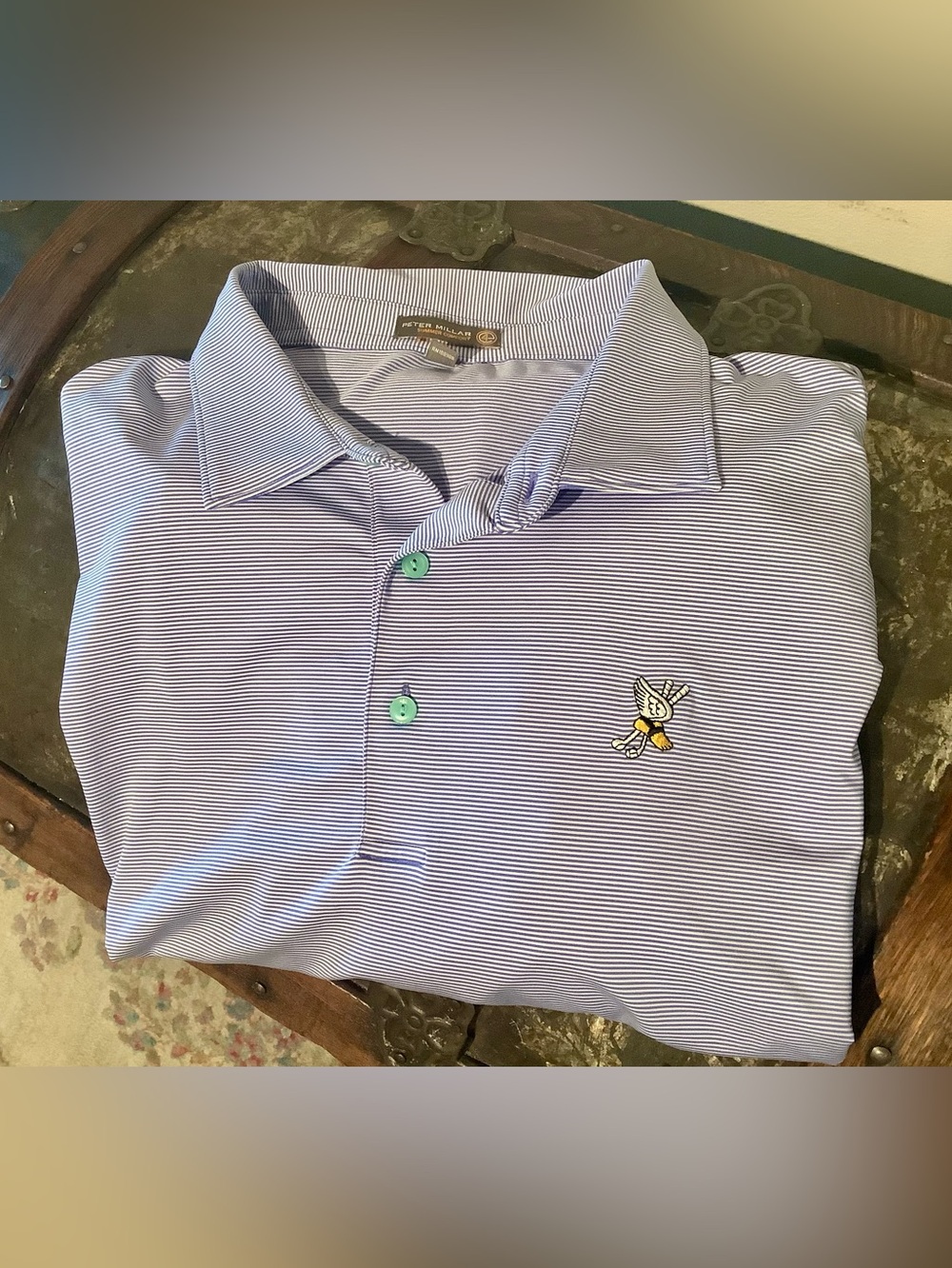 Peter Millar Blue & White Stripe Polo - Winged Foot - Sz XXL - NWOT